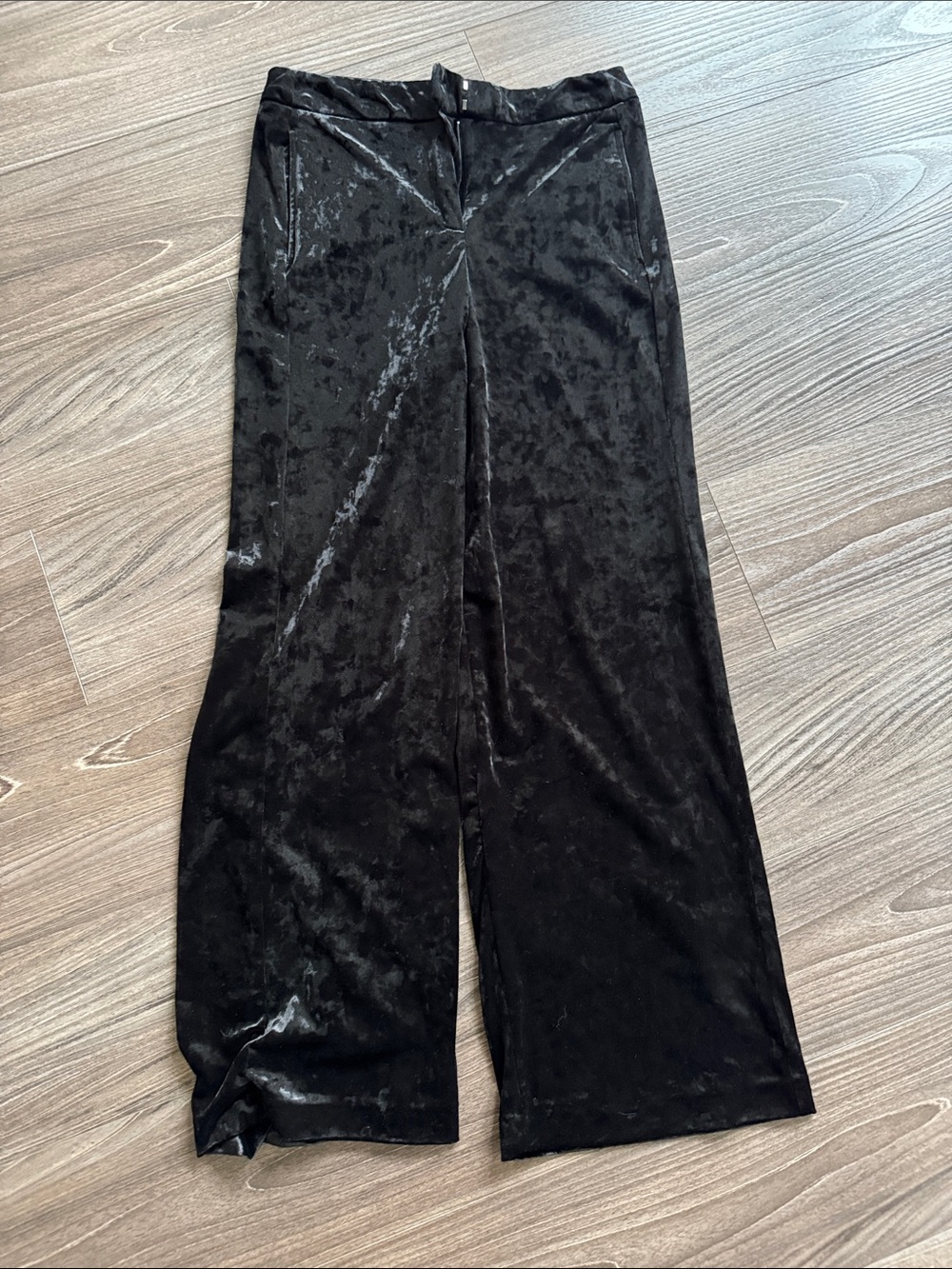 Cynthia Rowley Black Velvet Wide Leg Pants